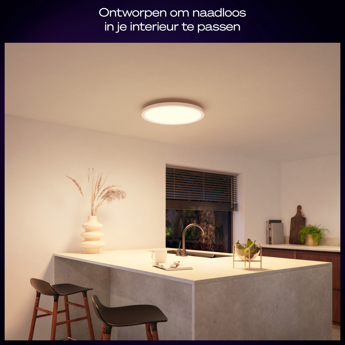 Hue Devote minimalistische plafondlamp M Gelijkmatige lichtverdeling ⌀42,1 cm Tot 2900 lumen Matwit kunststof — afbeelding 4