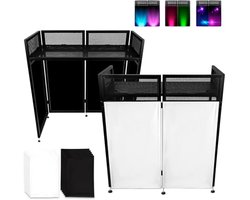 Draagbare DJ Booth met Verstelbare Tafel en Zwart-Witte Scrims - Ideaal voor Bruiloften en Evenementen