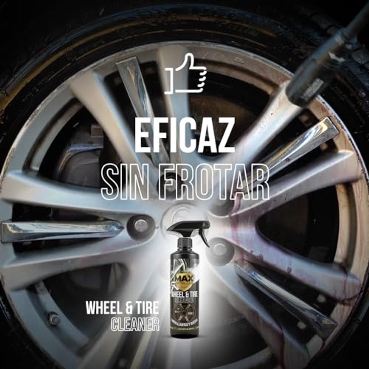 Velgenreiniger en Ontvetter voor Auto's en Motoren - Zuurvrij, Drievoudige Werking, No Scrub, Professionele Detaillereiniger 500ml