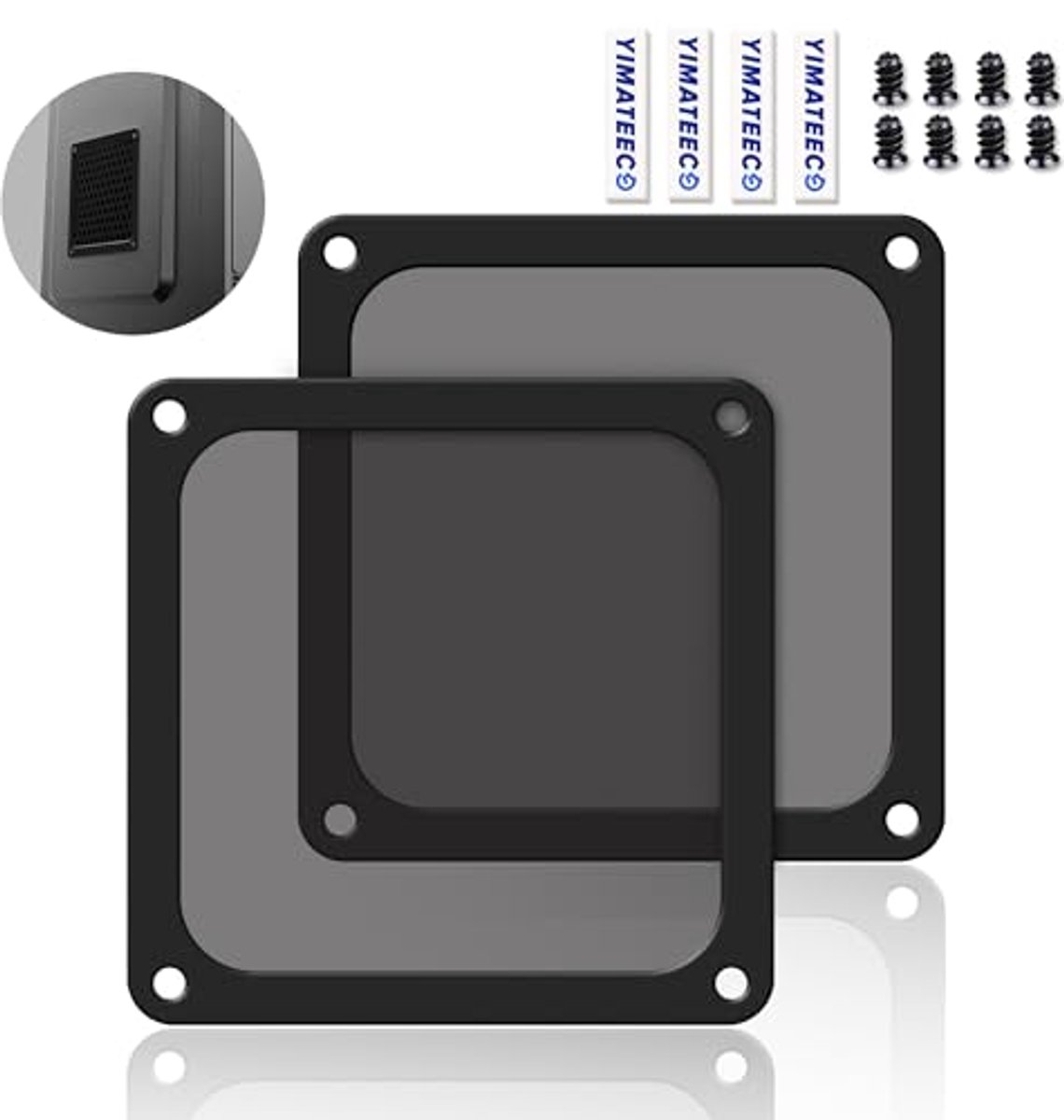 120mm Stofdichte PC Ventilatorfilter met Magnetisch Frame - 2 Stuks