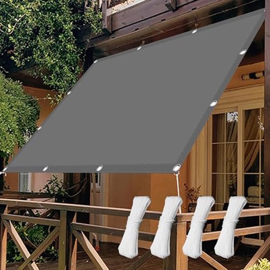 Voile d'ombrage imperméable 170 x 170 cm - Paravent rectangulaire pour jardin, offrant intimité et ombre