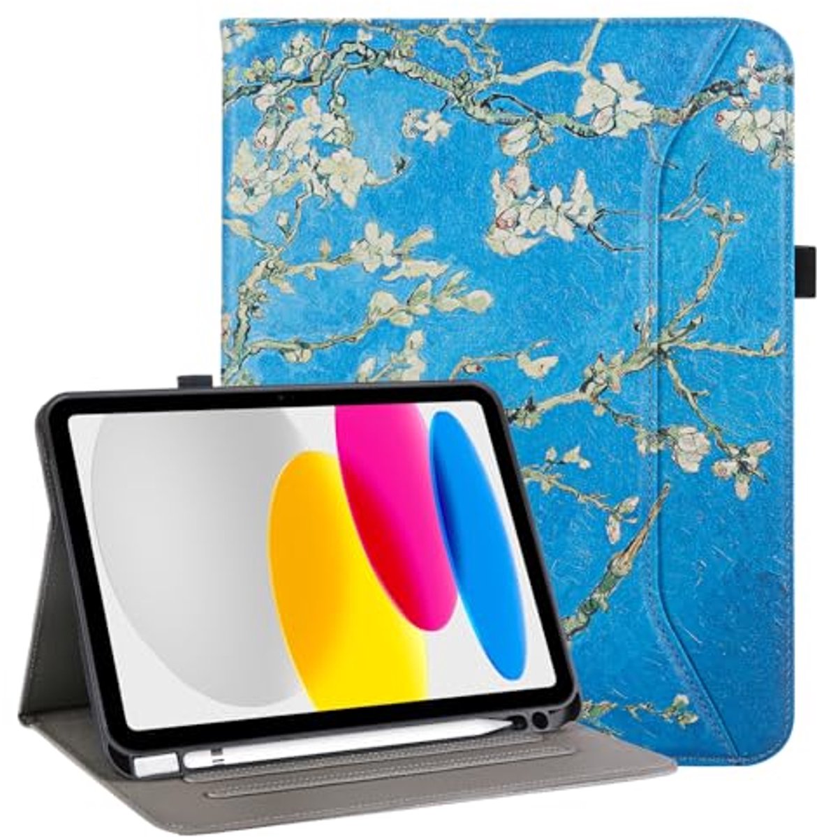 Hoes voor iPad 10e en 11e Generatie 11 Inch - Bloemdesign met Pennenhouder