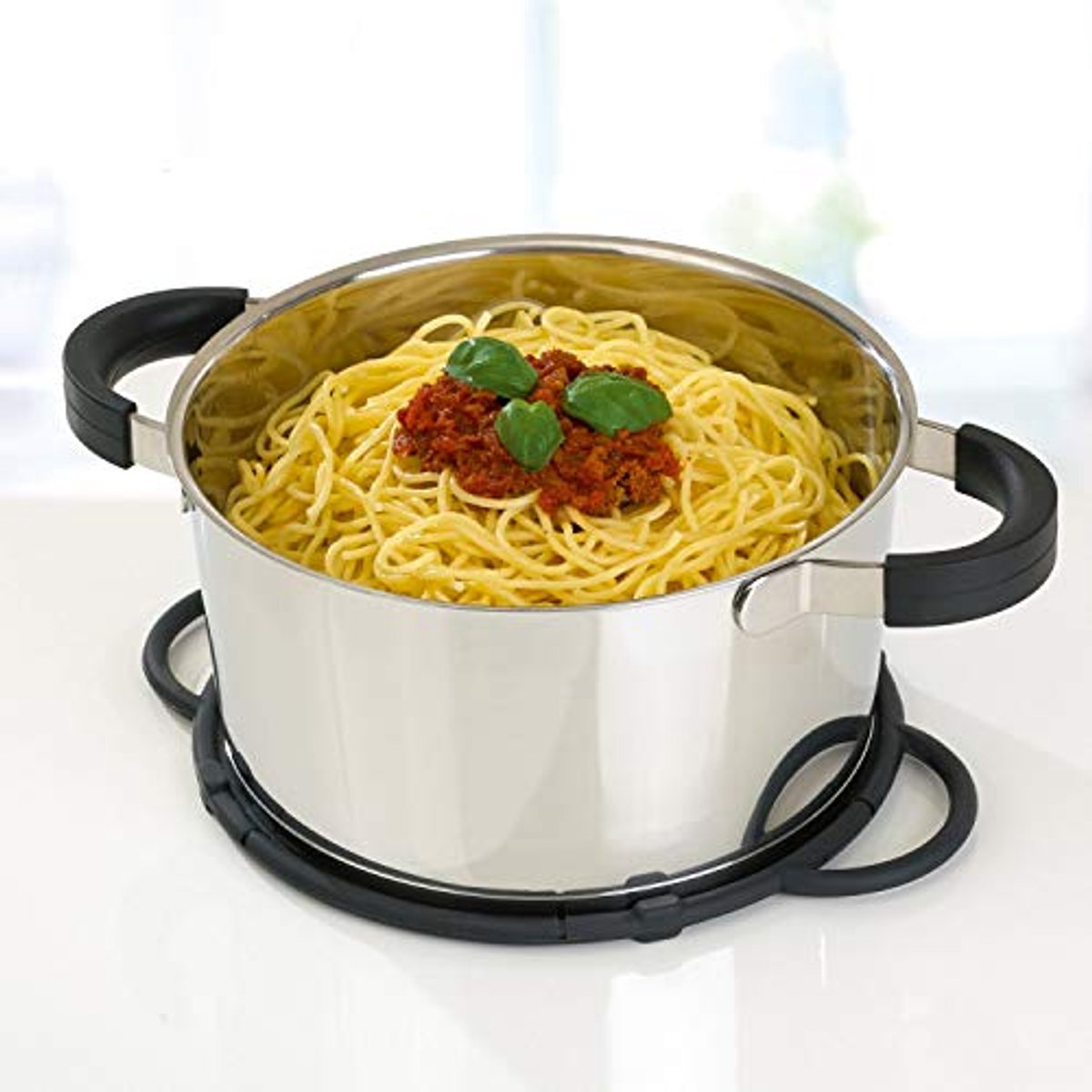 6-in-1 Spatbescherming en Keukenhulpmiddel - Ø 26 cm, Siliconen, Hittebestendig