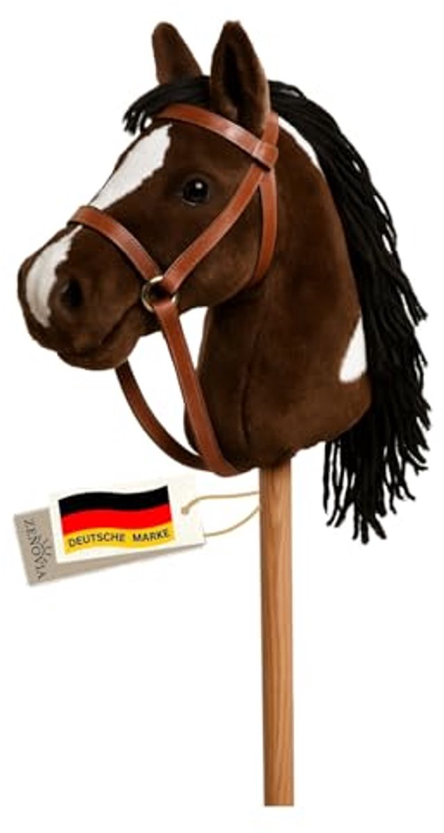 Hobby Paard Steekpaard Bruin - Stokpaard voor Kinderen - Rijspeelgoed voor Binnen en Buiten - Perfect voor Toernooien