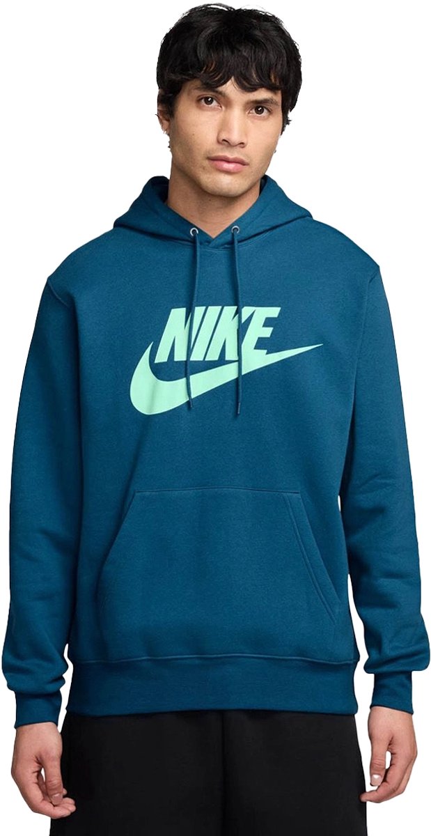 Nike Club Fleece Pullover Hoodie Heren – Zachte Sweat Hoodie met Capuchon en Kangoeroezak – Comfortabele Sweater voor Vrije Tijd Groen