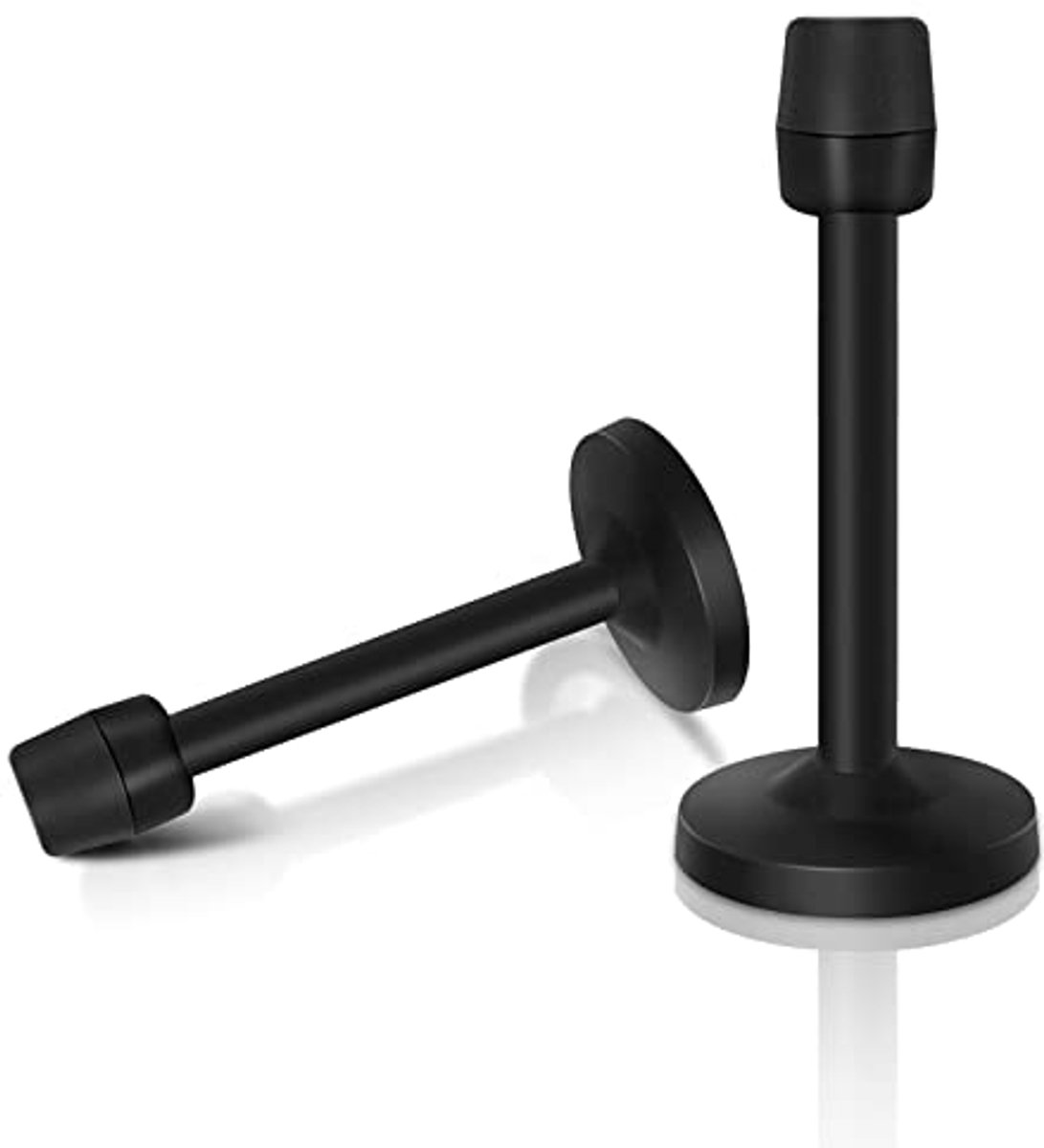 Zwarte Deurstopper met Rubber Tip - Heavy Duty Wand- en Deurbescherming (2-pack)