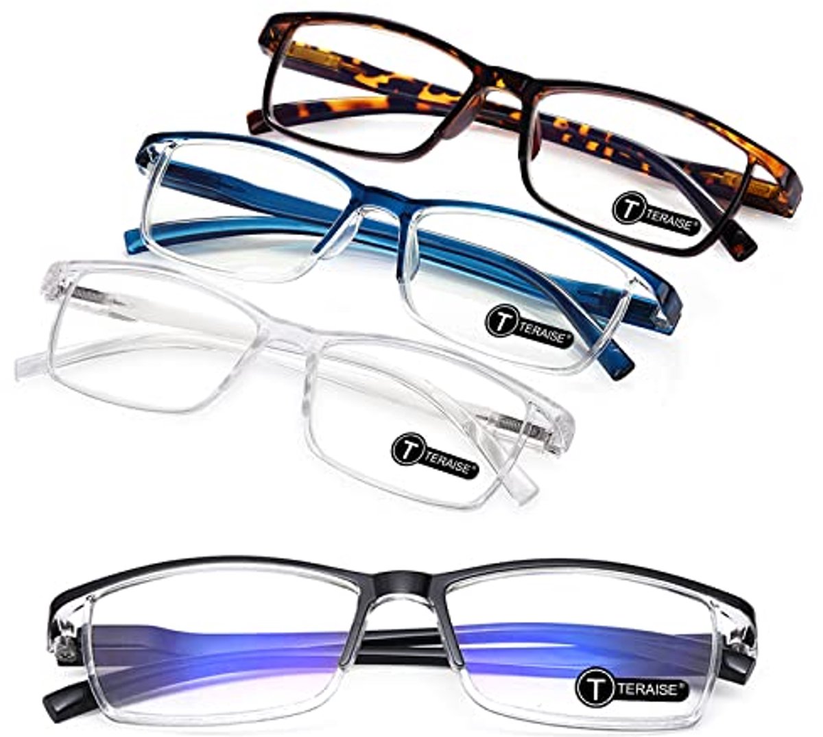 4 Stuks Mode Anti-Blauw Licht Leesbril voor Mannen en Vrouwen - Blauw Licht Blokkerende Lezen Bril