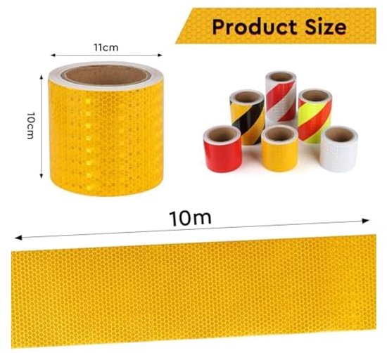 Benson Reflecterende Tape - Rood en Wit - 50 mm x 17 meter - Rol