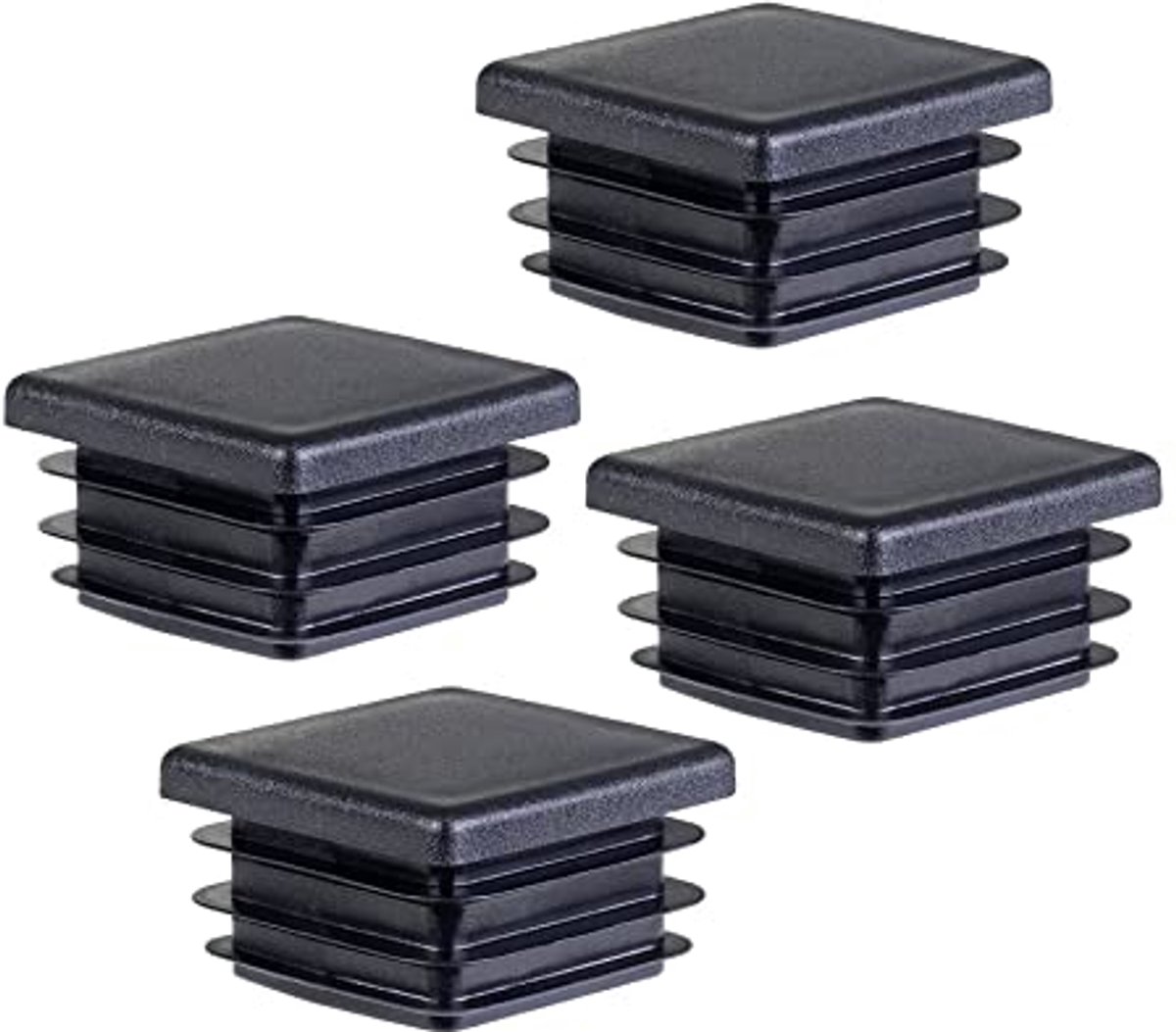 Zwarte Lamellenpluggen 40 x 40 mm - Perfecte Afsluitdoppen voor Vierkante Buizen