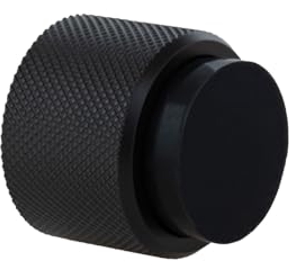 Design Deurstopper voor Wand met Gekartelde Diamanten - Zwart Gelakt Staal - 28 x 28 mm