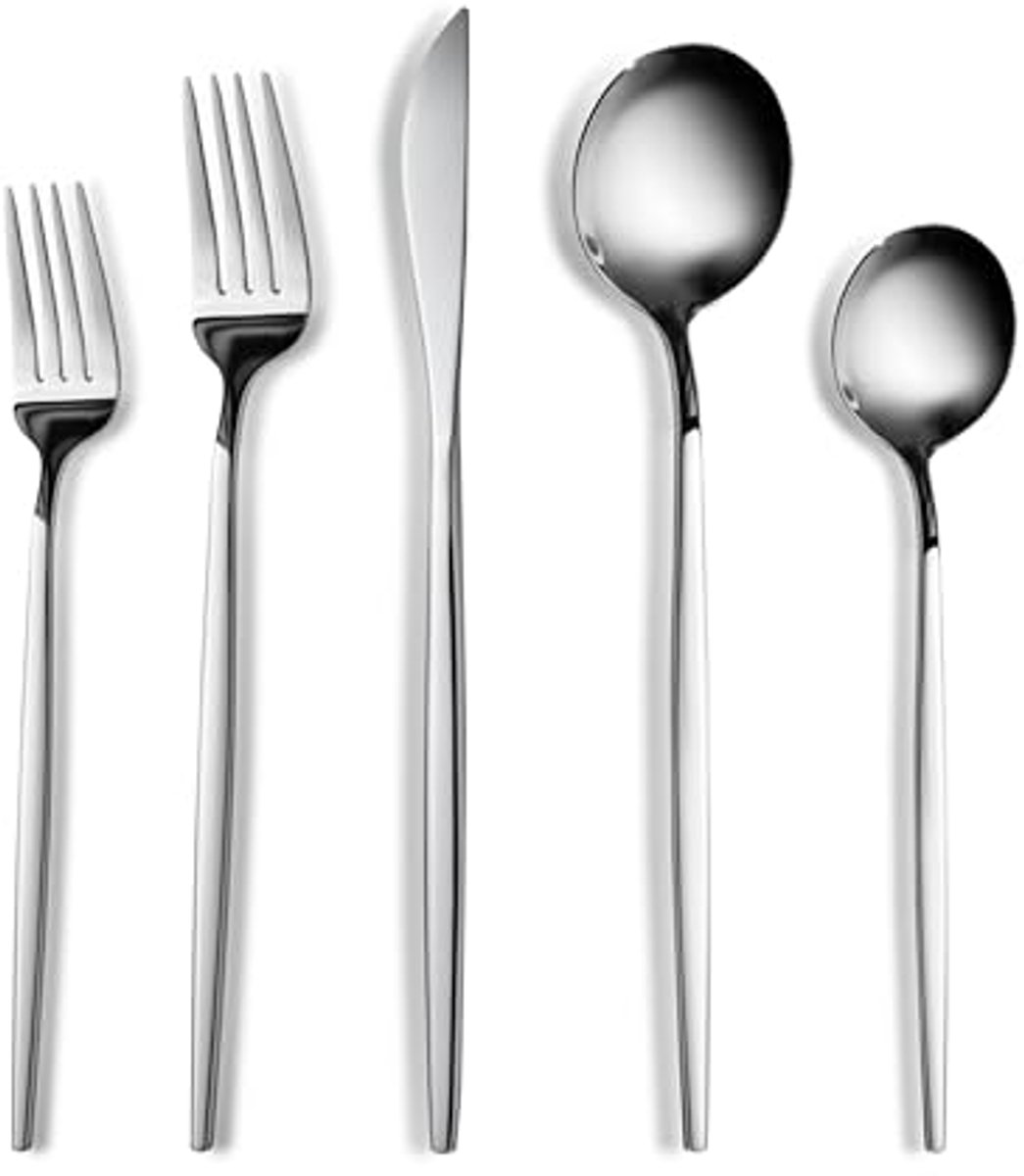 30-delige Bestekset voor 6 Personen - Modern Design in Staal