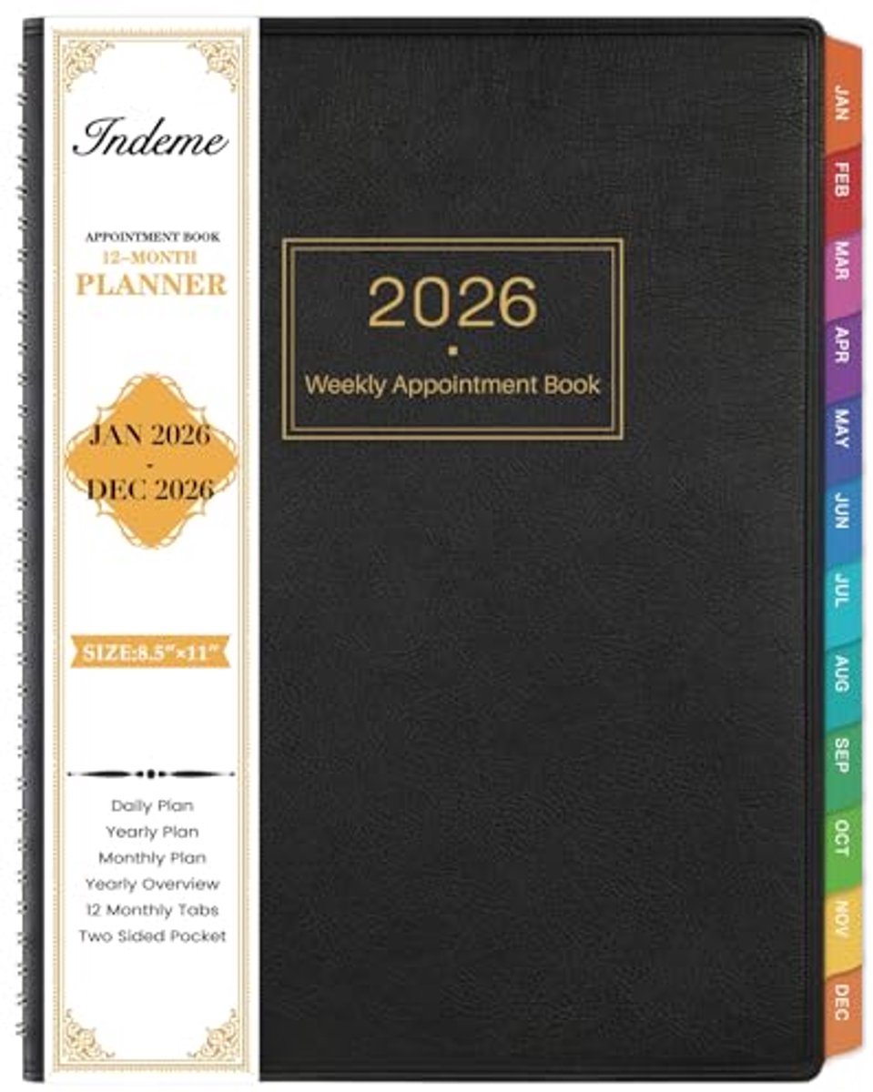 Afsprakendagboek 2025-2026 | Weekplanner voor Efficiënte Organisatie | Softcover, 15 Minuten Intervallen