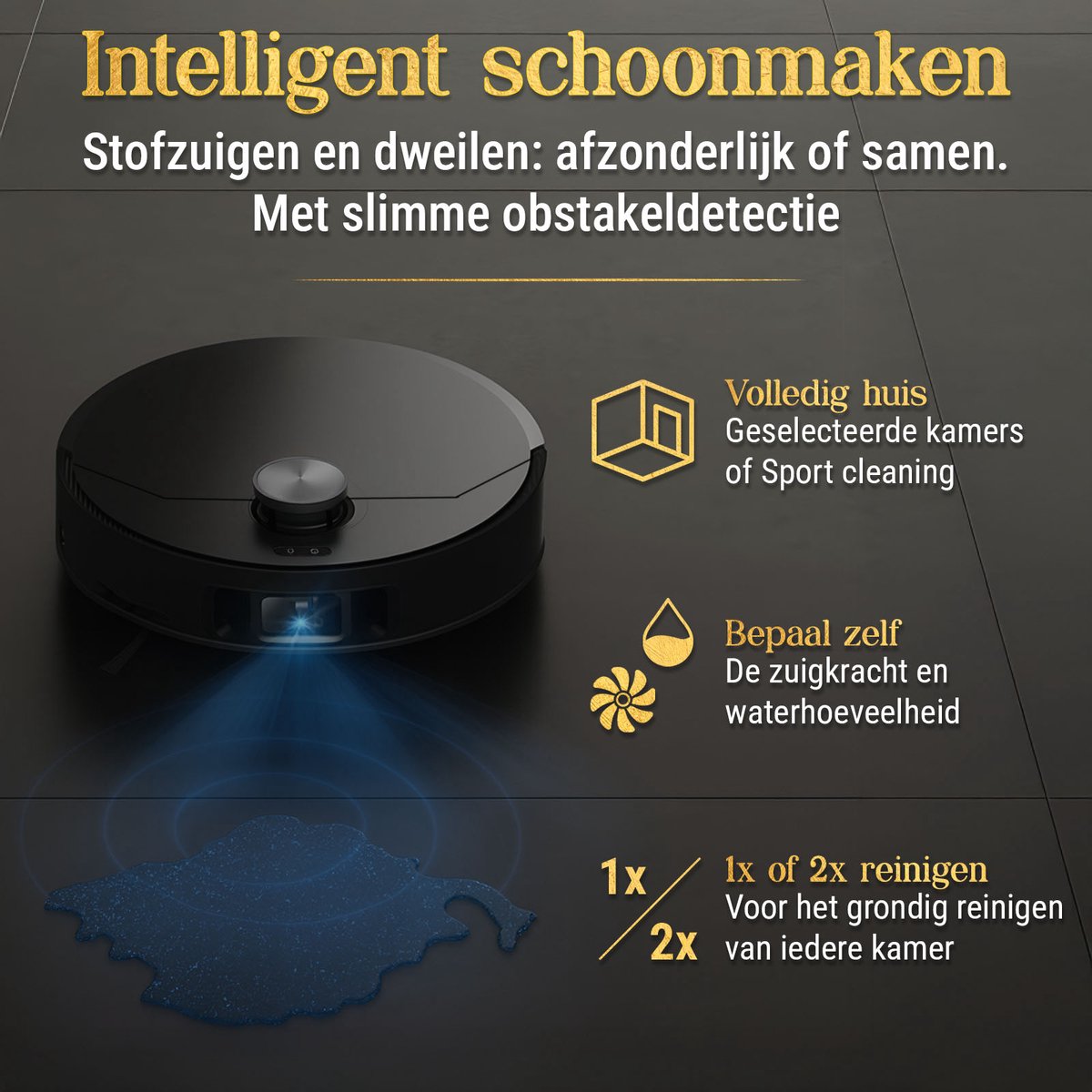 SwayTosh Nobilenta V2 – Robotstofzuiger Met Dweilfunctie – 10.000Pa – 2025 – AI Intelligence – Zelfreinigend Station & Auto-Dweilpad Reiniging – Drempels Tot 3 Cm – Volledig Beheer Via App – Robotstofzuiger Met Laadstation — afbeelding 5