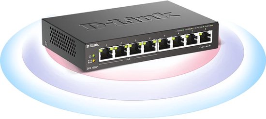 2,5G PoE-switch, 6 poorten, onbeheerd, VIMIN 4 poorten PoE 2,5 GBase-T 2 poorten 10 Gbps SFP, 4-poorts switch met 60 Gbps schakelcapaciteit