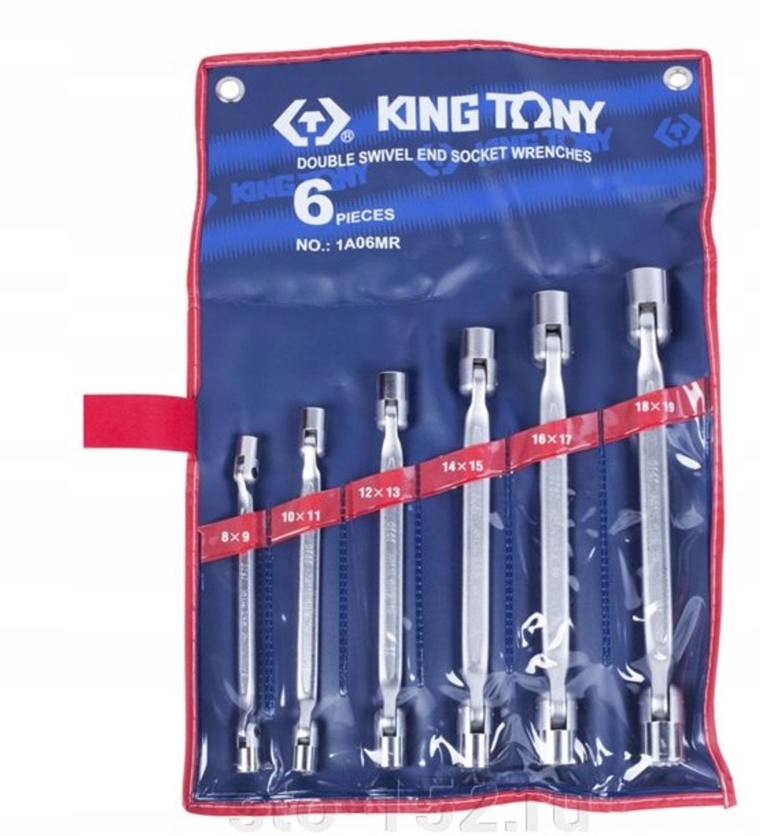 King Tony Dopsleutelset 6-delig 8-19mm met Nylon Koffer