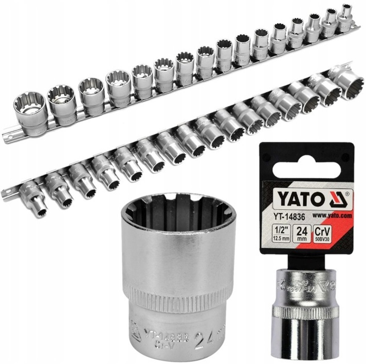 Yato Spline Dop DOP 1/2" 8-32mm 16 Stuks