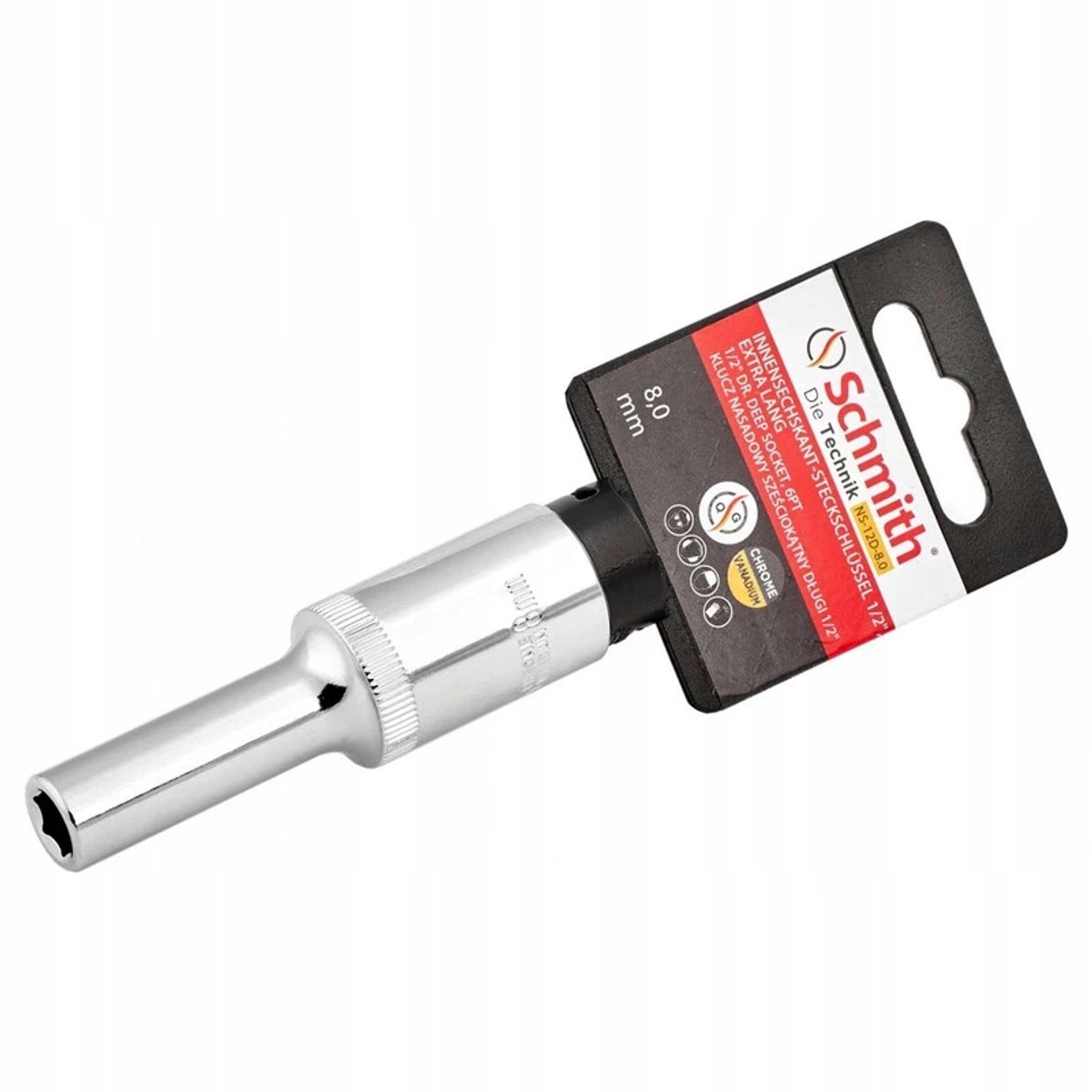 Lange 1/2" 9 mm zeskantdop - Schmith NS-12D-9