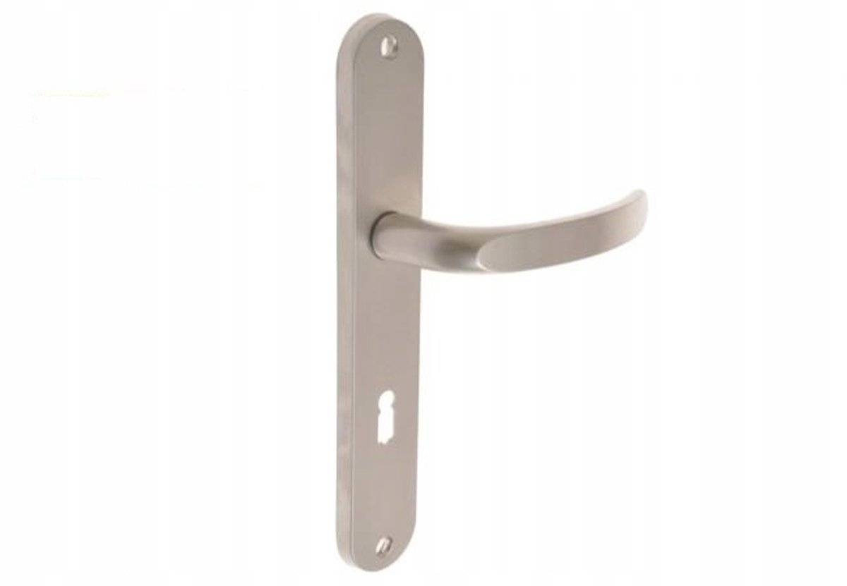 Regulus Nikkel Mat G5 Deurkruk met Lang Schild voor Sleutel 72mm