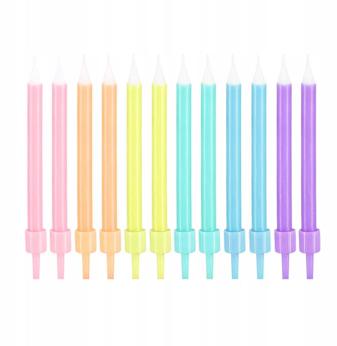 Pastel Regenboog Verjaardagskaarsen - 12 stuks