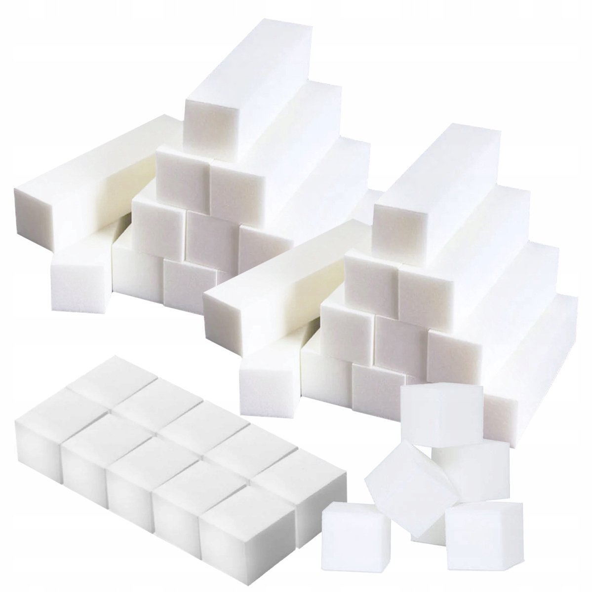 60x Mini Nagel Polijstblokken & Buffers - Wit 100/100