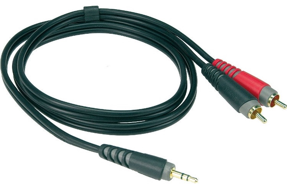Klotz AY7-0100 2x cinch 2p - 1x mini-jack 3p verloopkabel 1m