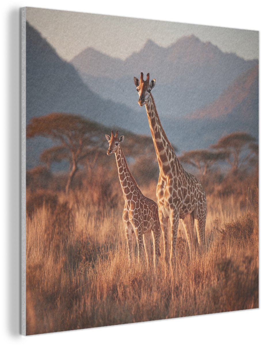 Giraffen - Hoog gras - Acaciabomen