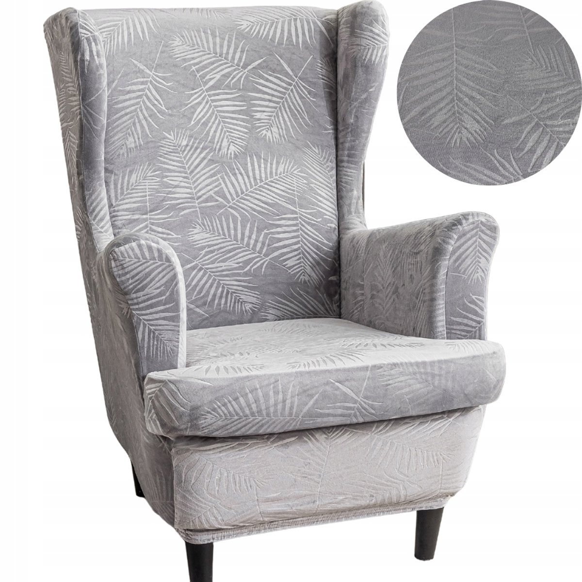 Fauteuils van elastisch velours met palmbladen - premium kwaliteit