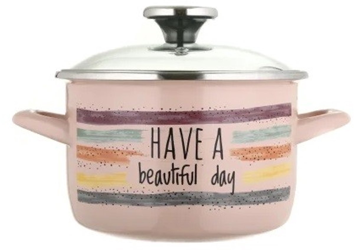 HaBD Emaille Pan 16 cm 2L - Stijlvol en Praktisch