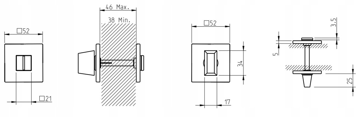 Tupai Rozet WC 4040 5SQ-96 Chroom Satijn met WC-sleuf