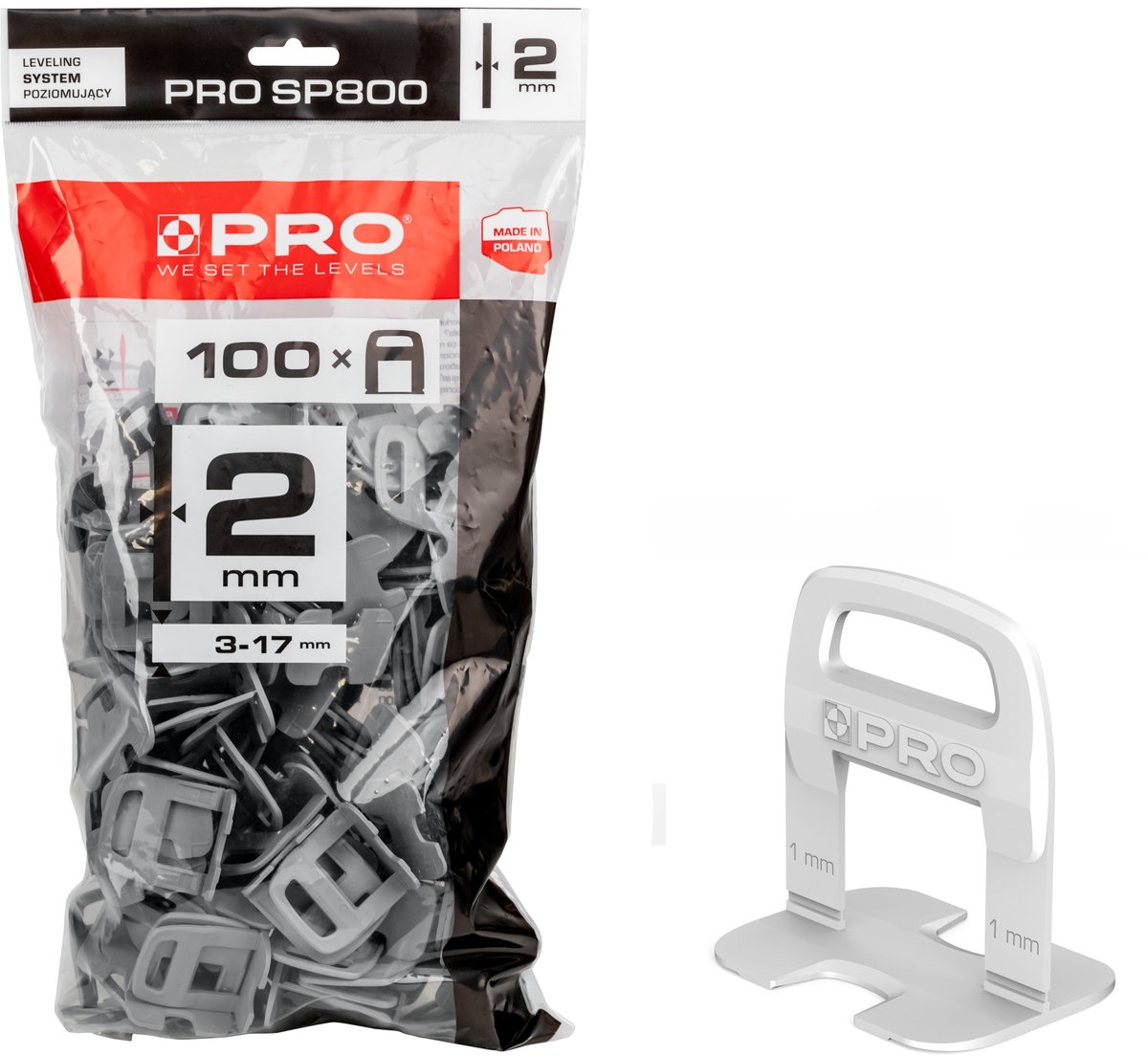 PRO-SP800 Tegellevelsysteem 2 mm Set 100 stuks