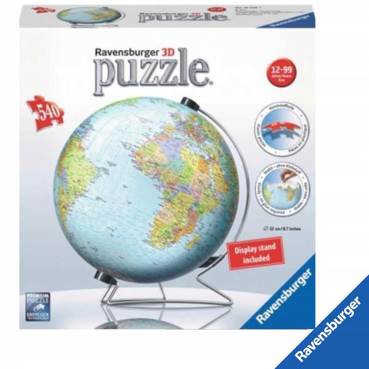 Ravensburger 3D Globe Puzzel - 540 Stukken - Educatief Speelgoed