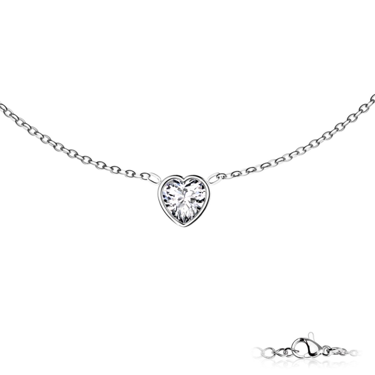 Ketting hartje steen - LMPiercings