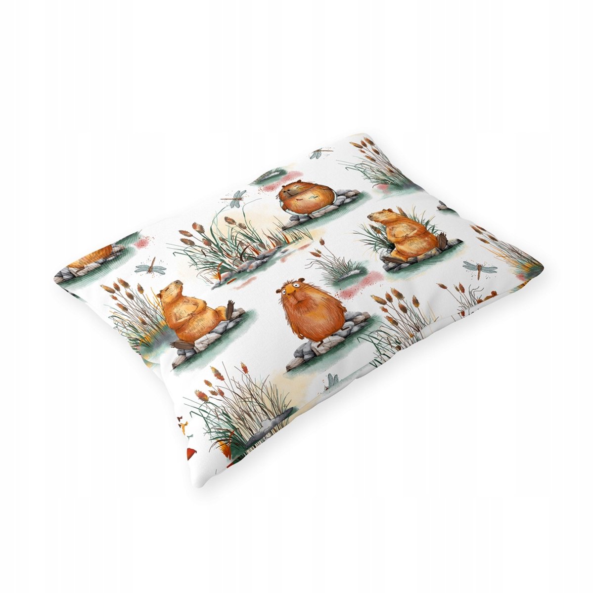 Katoenen Kussensloop 50x60cm met Capibara Print - OEKO-TEX Gecertificeerd
