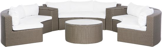 BELIANI SEVERO - Loungeset voor 9 - Donkerbruin - PE rotan