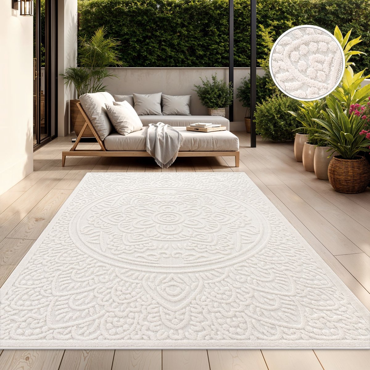 Binnen- en buitenkleed, weerbestendig, keuken, slaapkamer, bloemen, etnisch, Marokkaans