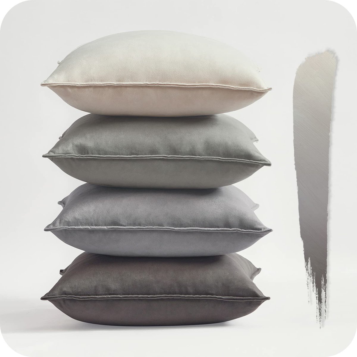 Ibenzoa® Set van 4 fluwelen kussenslopen met kleurverloop voor een sfeervol interieur