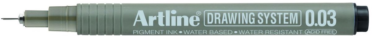 Fineliner artline technisch 0.03mm zwart | 12 stuks