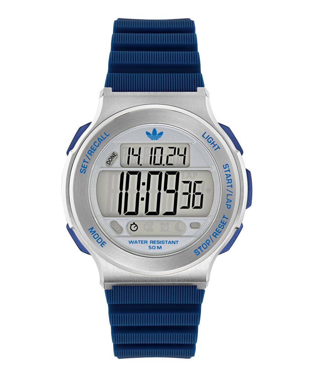 Adidas Originals Expression Three Digital AOFH25508 Horloge - Siliconen - Blauw - Ø 44 mm