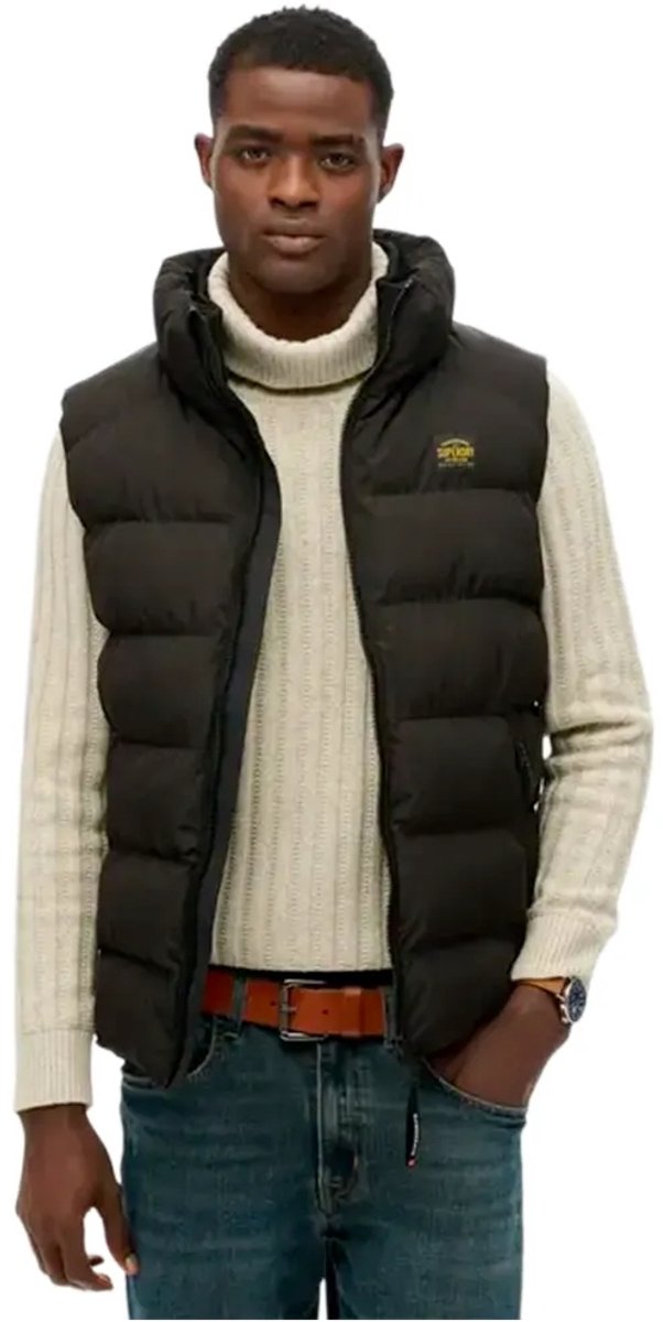 Superdry Sports pufferbodywarmer Heren Gilets Zwart