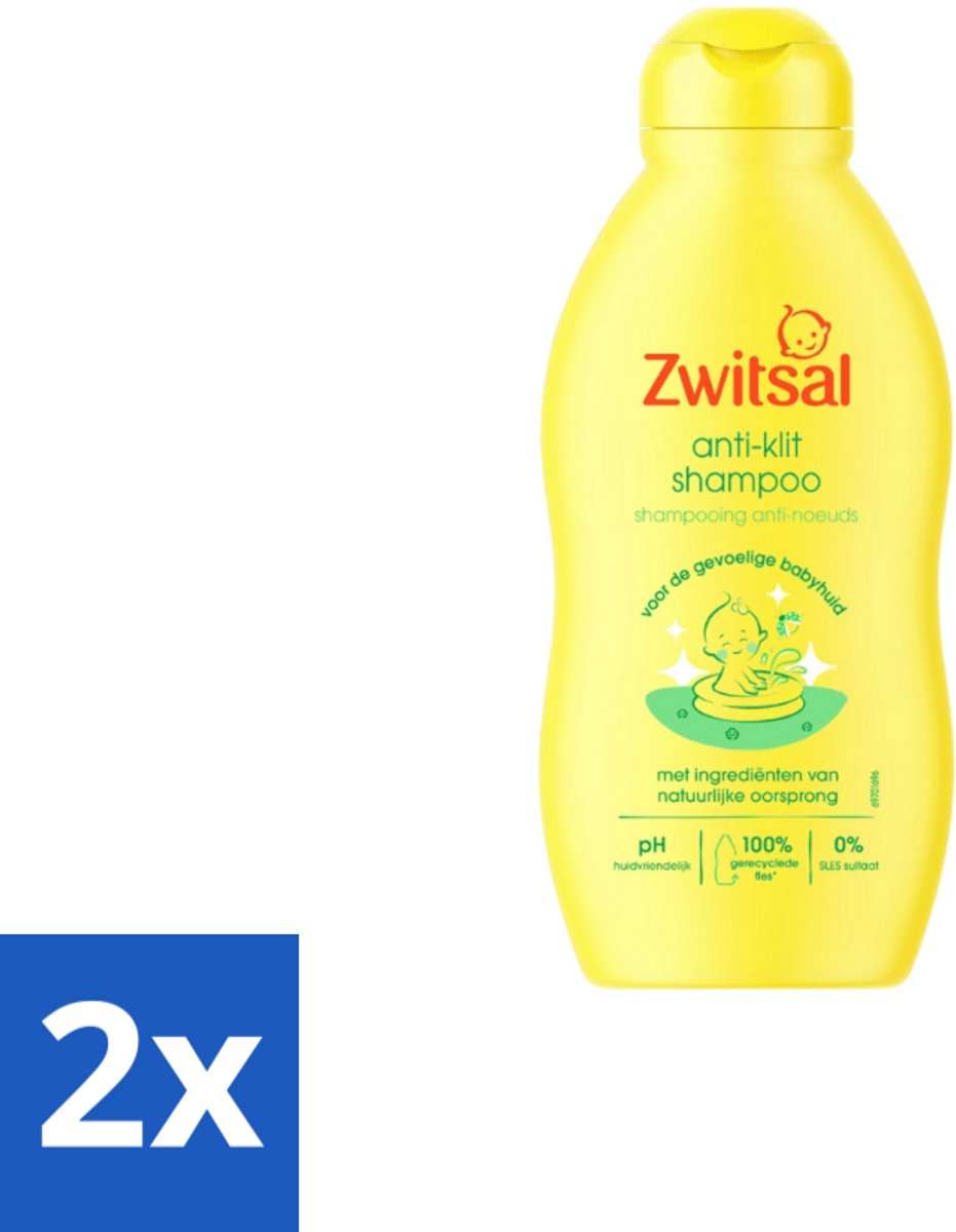 Image of 2 x Zwitsal - Anti-Klit Shampoo - Zachte Ontwarring - 200 ml - Baby Shampoo - Anti-klit Shampoo - Zwitsal Shampoo - Babyhaar - Zachte Shampoo