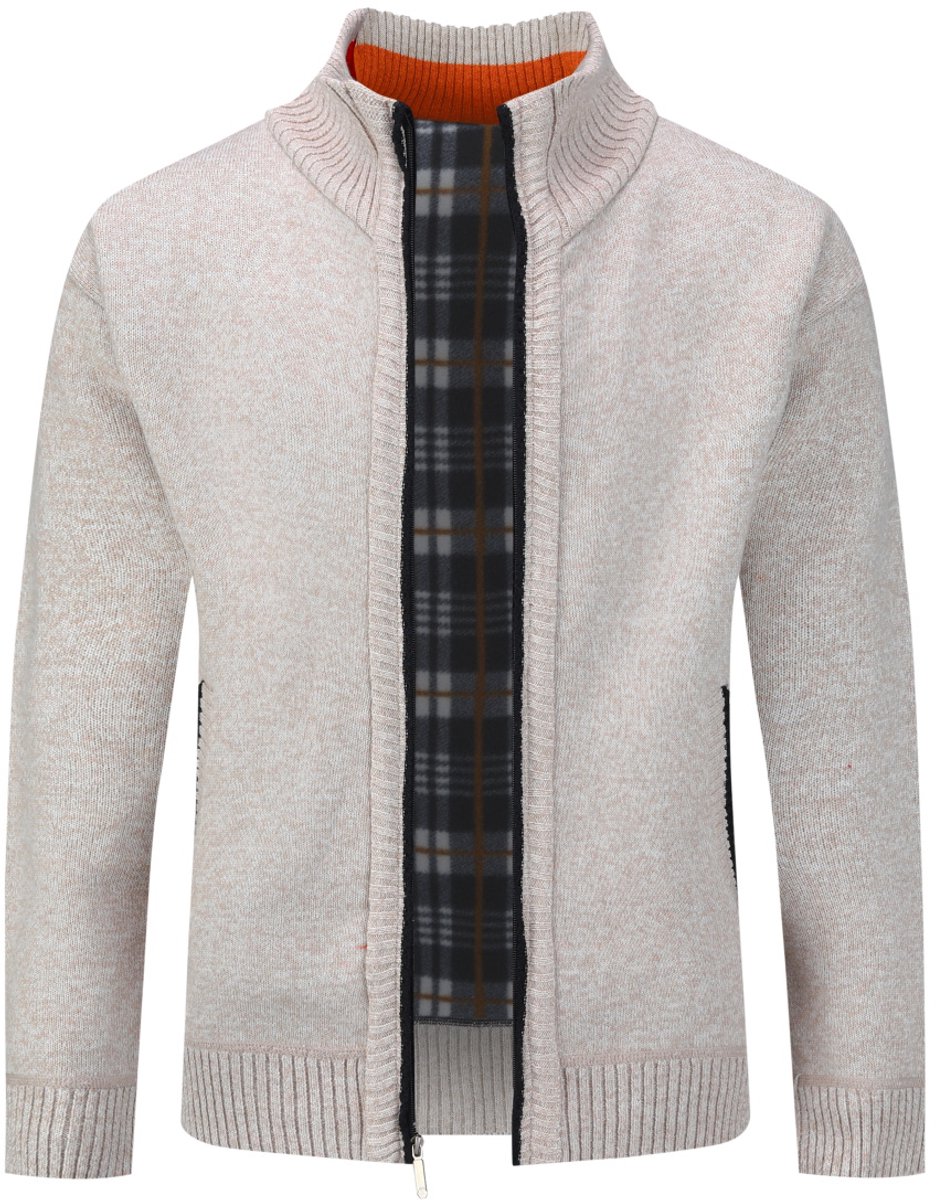ALLTHEMEN Heren Opstaande Kraag Cardigan - Rits Warme Effen Trui - L