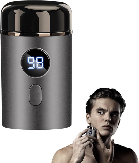 Mini draagbaar elektrisch scheerapparaat, USB oplaadbaar, nat en droog, zilver, herenverzorging