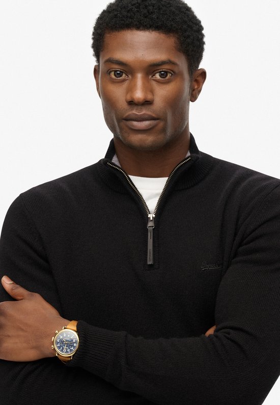 Superdry Wool Blend Half Zip Sweater Heren - Maat L