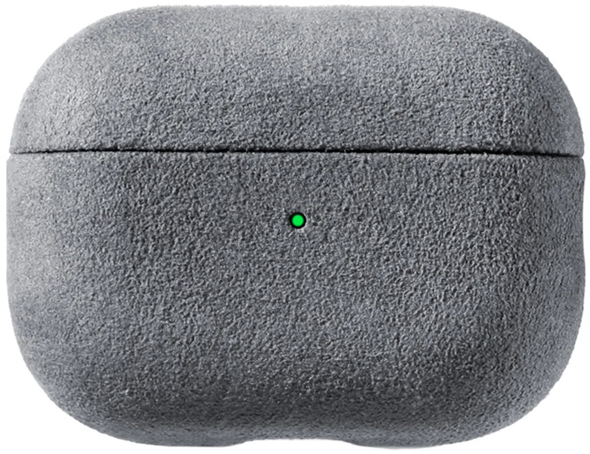 Hoesje Geschikt voor AirPods Pro Case (3rd Generation) – 100% Optimale Bescherming – 360° Shock Proof Hoesje – Premium Alcantara Case – Nardo Gray