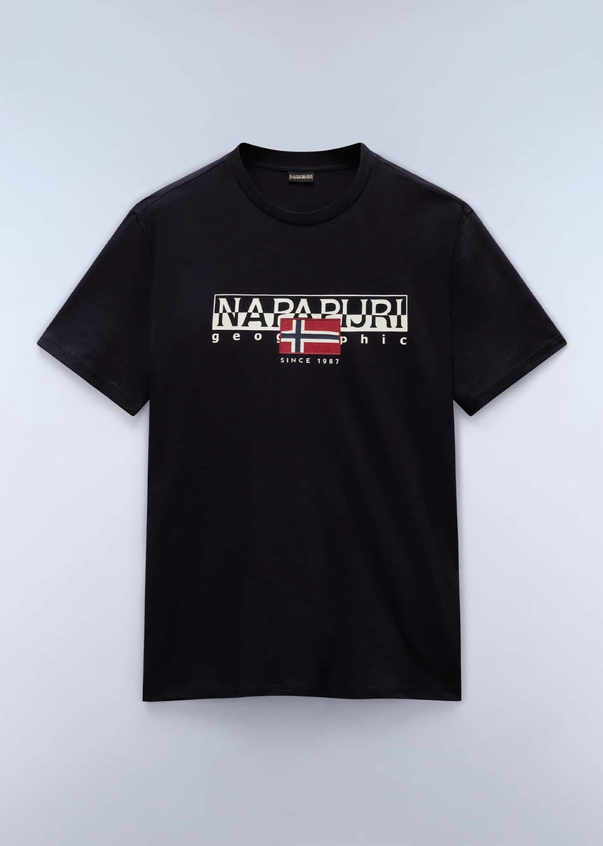 Geographic TShirt Short Sleeve Crew Neck T-Shirts Zwart