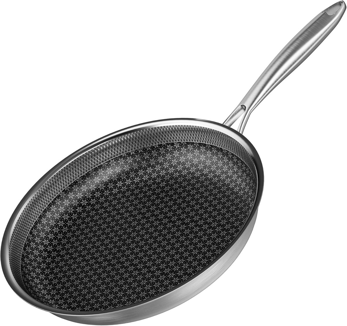 Roestvrijstalen braadpan met antiaanbaklaag - 20 cm inductie geschikt