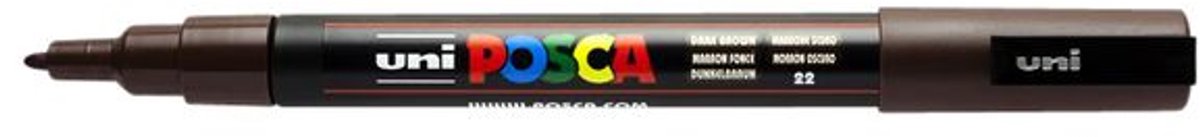 Posca Stiften PC-3M Fine Tip - verfstiften - Donkerbruin - 6 stuks