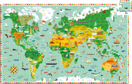 Djeco Wereldkaart - 200 stukjes