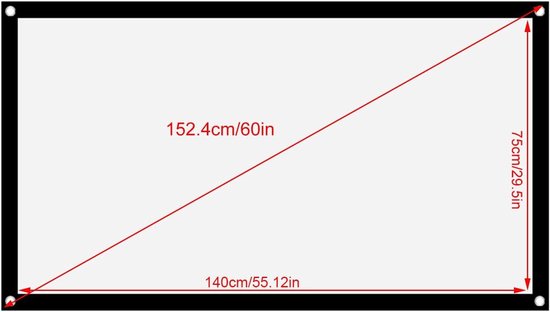 CXDTBH Projectie 60-100 inch draagbare opvouwbare niet-vouw witte projector gordijn projectiescherm 4: 3 (Size : 100 inch
