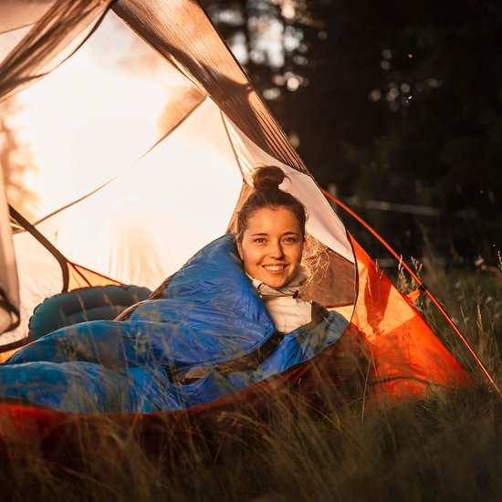 Ultralichte Slaapzak voor Camping en Outdoor, 210x75 cm, Waterafstotend Polyester, Geschikt voor 10-25 °C van Merkloos — afbeelding 2